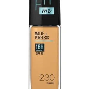 Maybelline New York Liquid Foundation, Matte Finish, With SPF, Absorbs Oil, Fit Me Matte + Poreless, 230 Natural Buff, 30 ml